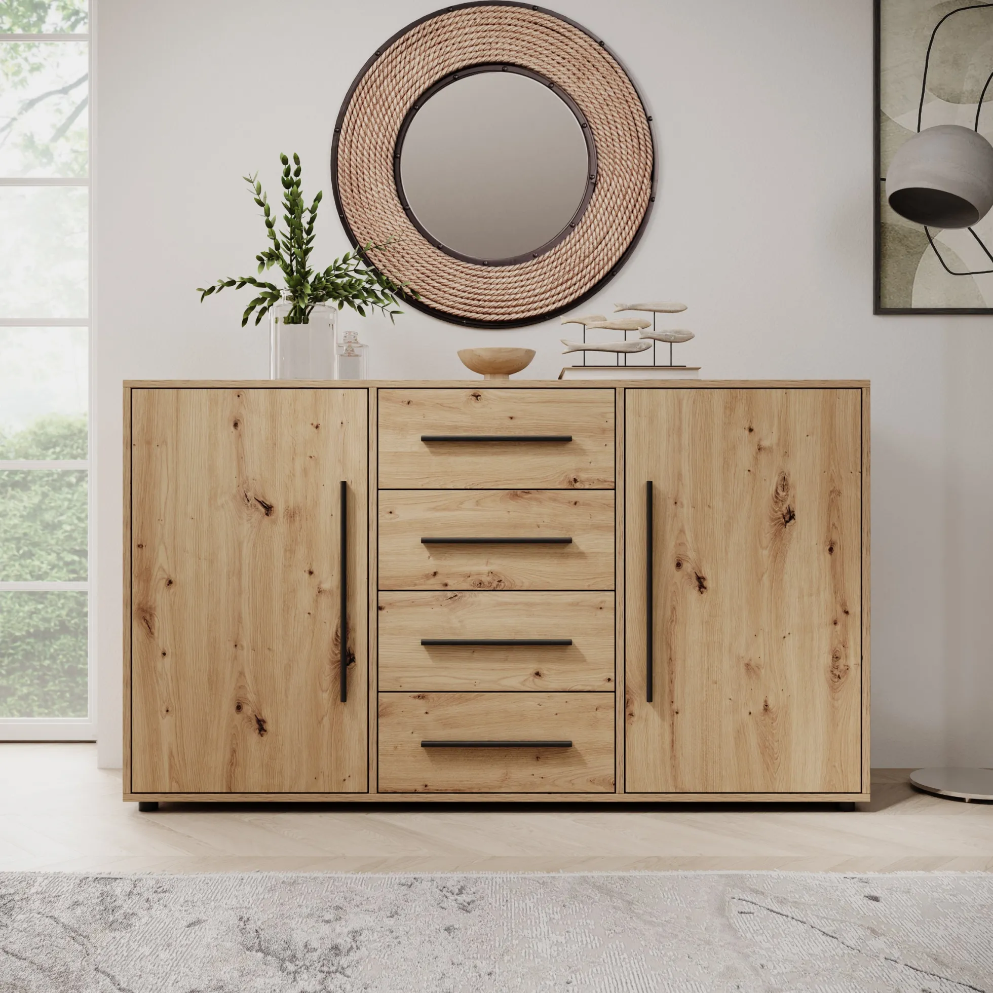 Montalo - Dressoir - Eikenpatroon - 150x40x87 cm