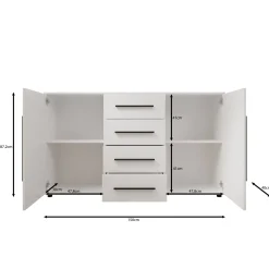 Montalo - Dressoir - Wit - 150x40x87 cm