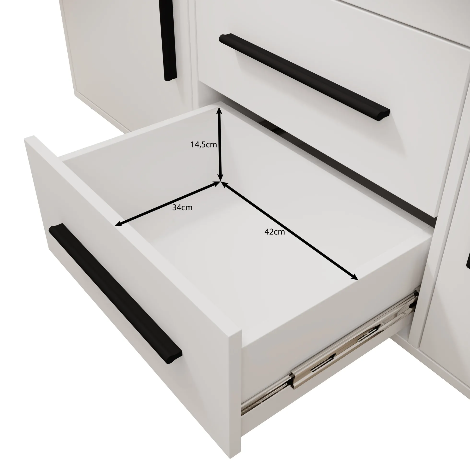 Montalo - Dressoir - Zwart - 150x40x87 cm