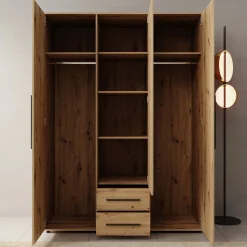 Montalo - Kledingkast 3-deurs - Eikenpatroon - 150x59x206 cm