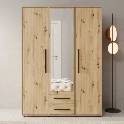 Montalo - Kledingkast 3-deurs - Eikenpatroon - 150x59x206 cm