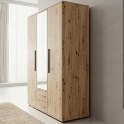 Montalo - Kledingkast 3-deurs - Eikenpatroon - 150x59x206 cm
