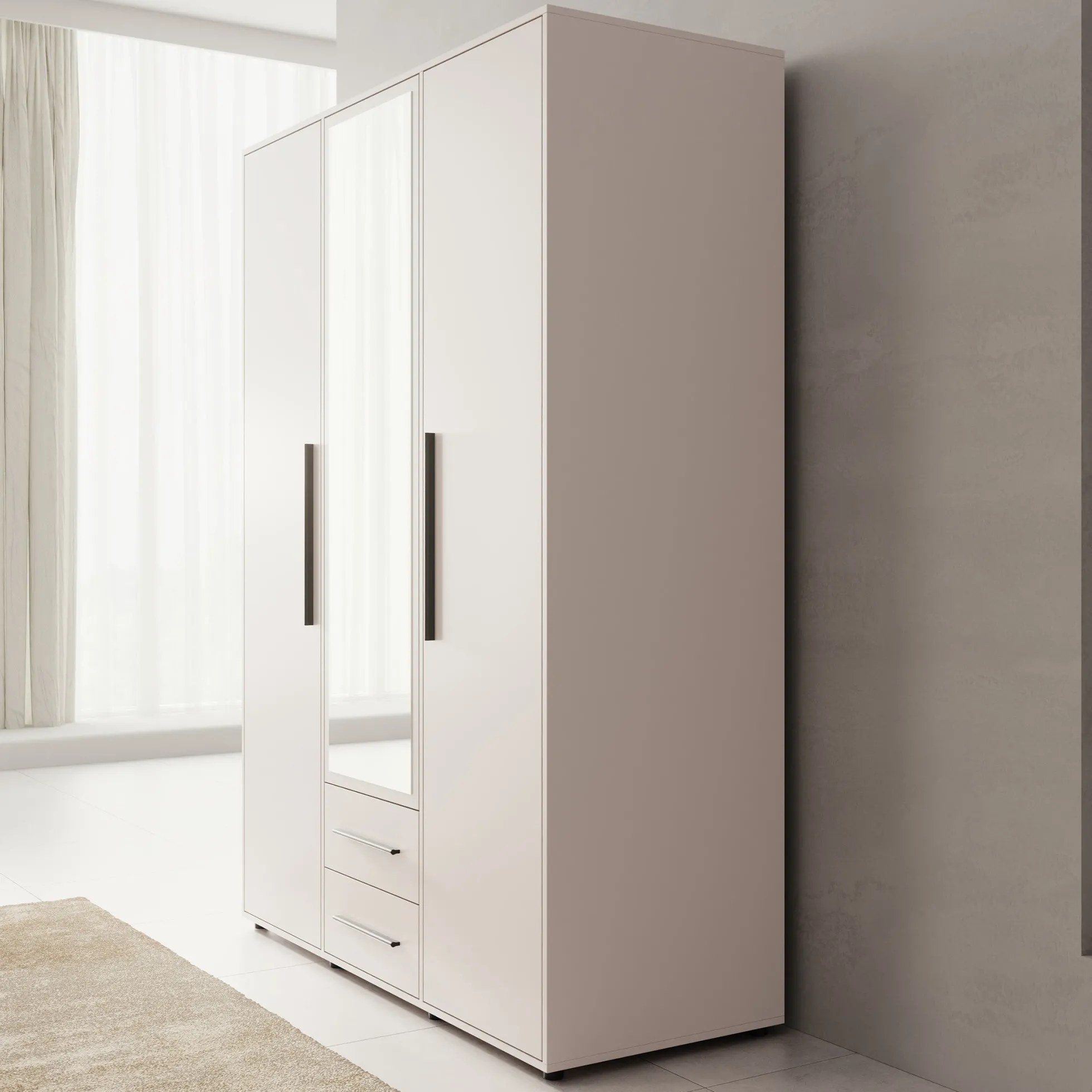 Montalo - Kledingkast 3-deurs - Beige - 150x59x206 cm