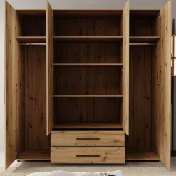 Montalo - Kledingkast 4-deurs - Eikenpatroon - 198x59x206 cm