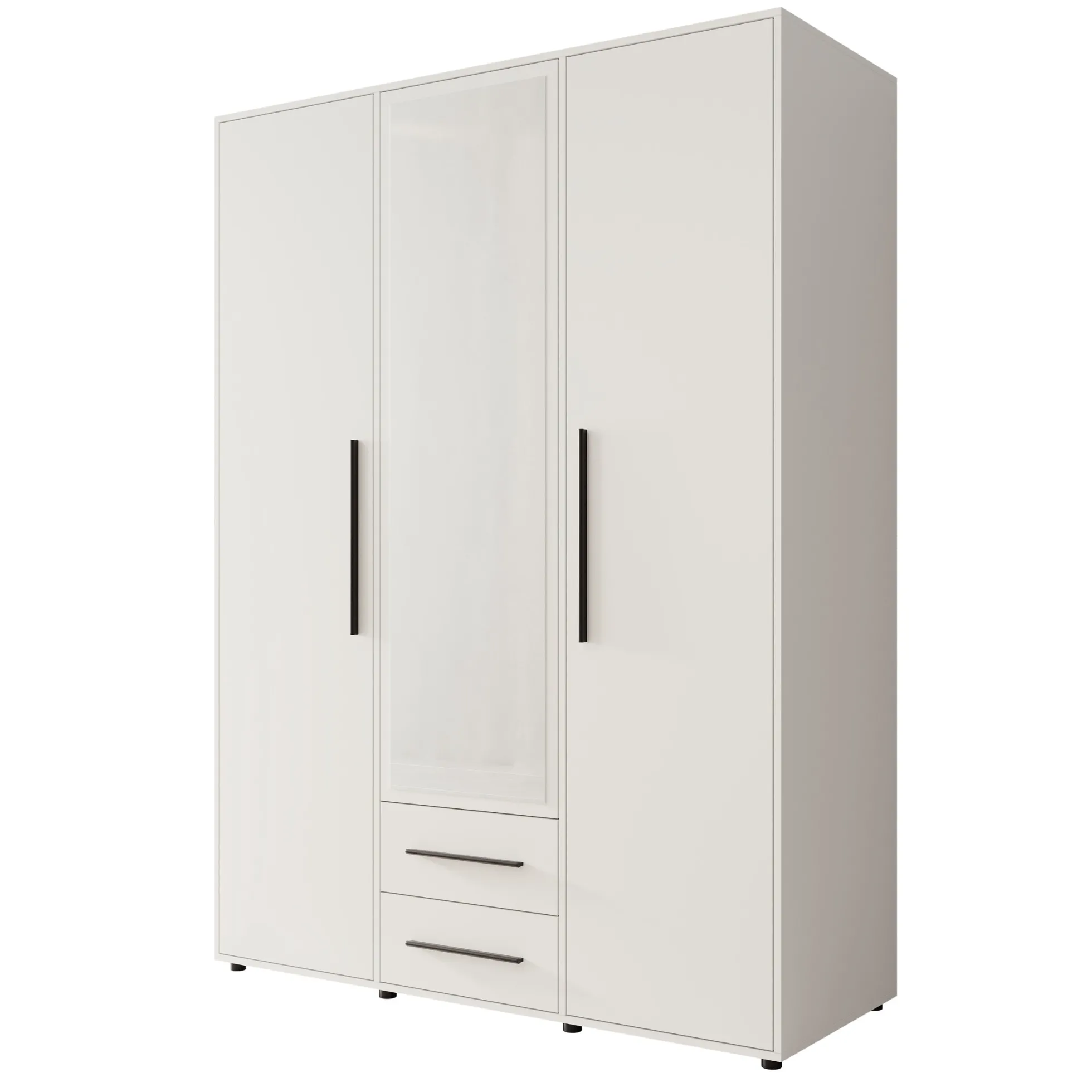 Montalo - Kledingkast 3-deurs - Wit - 150x59x206 cm