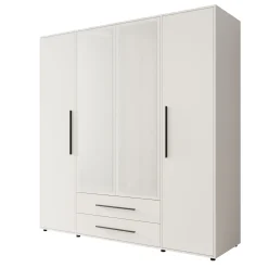 Montalo - Kledingkast 4-deurs - Wit - 198x59x206 cm
