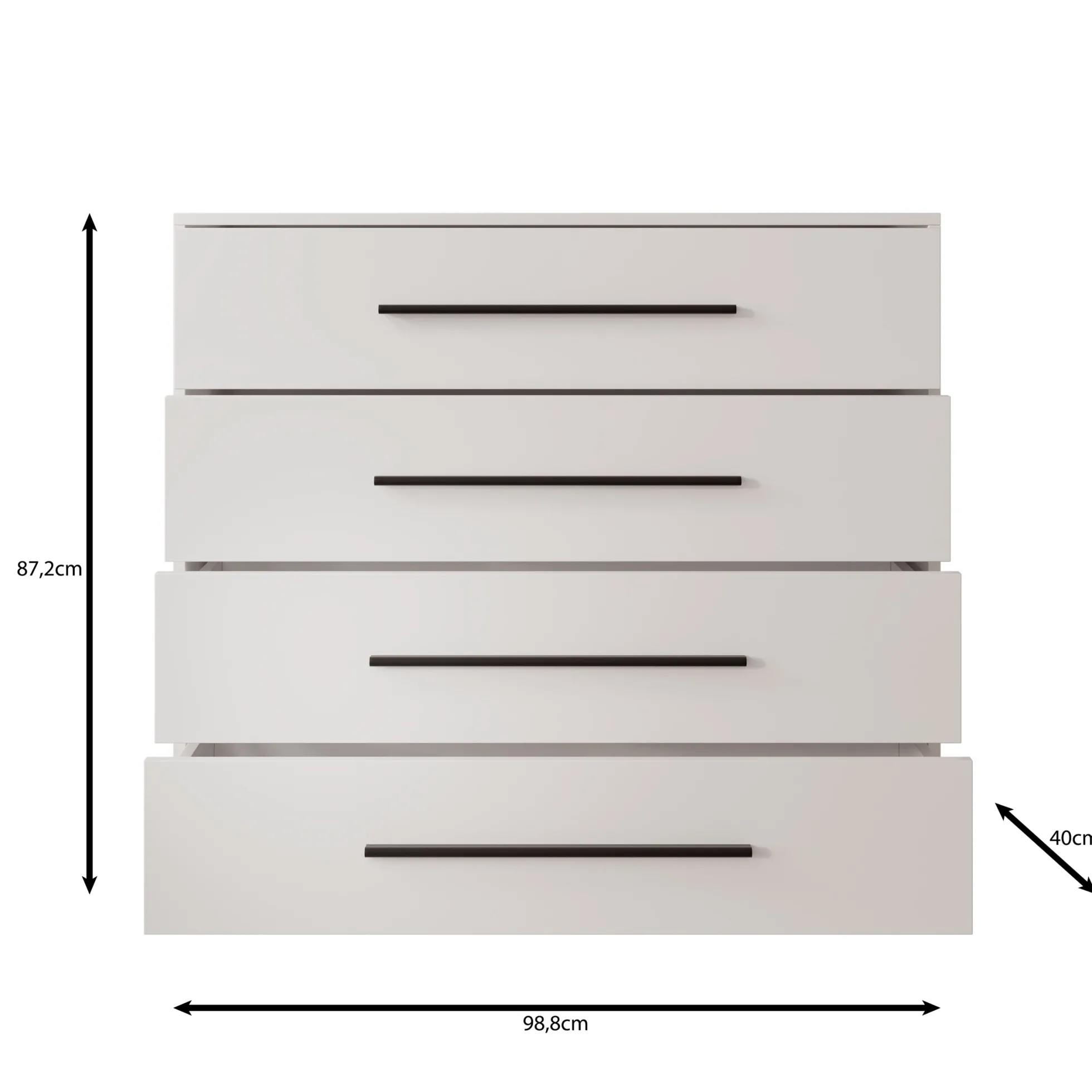 Montalo - Ladekast - Zwart - 99x40x87 cm