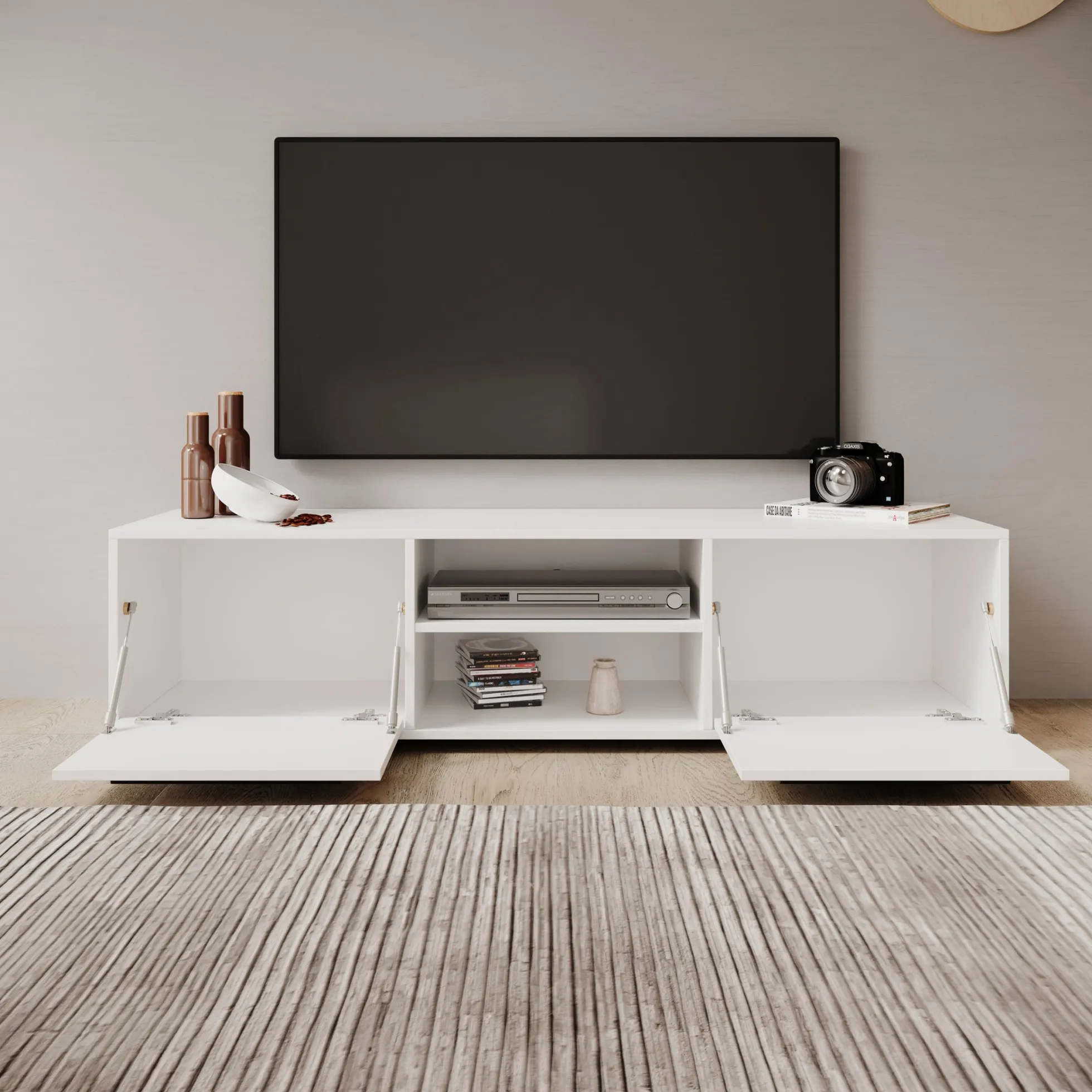 Montalo - TV-Meubel - Wit - 150x40x38 cm