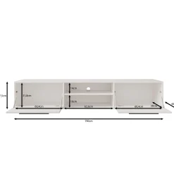Montalo - TV-Meubel - Wit - 190x40x38 cm