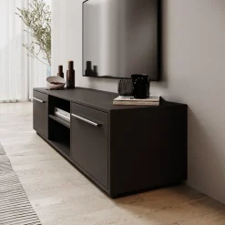 Montalo - TV-Meubel - Zwart - 150x40x38 cm
