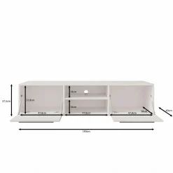 Montalo - TV-Meubel - Zwart - 150x40x38 cm