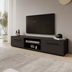Montalo - TV-Meubel - Zwart - 190x40x38 cm