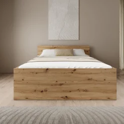 Montalo - Tweepersoonsbed - Eikenpatroon - 160x200 cm