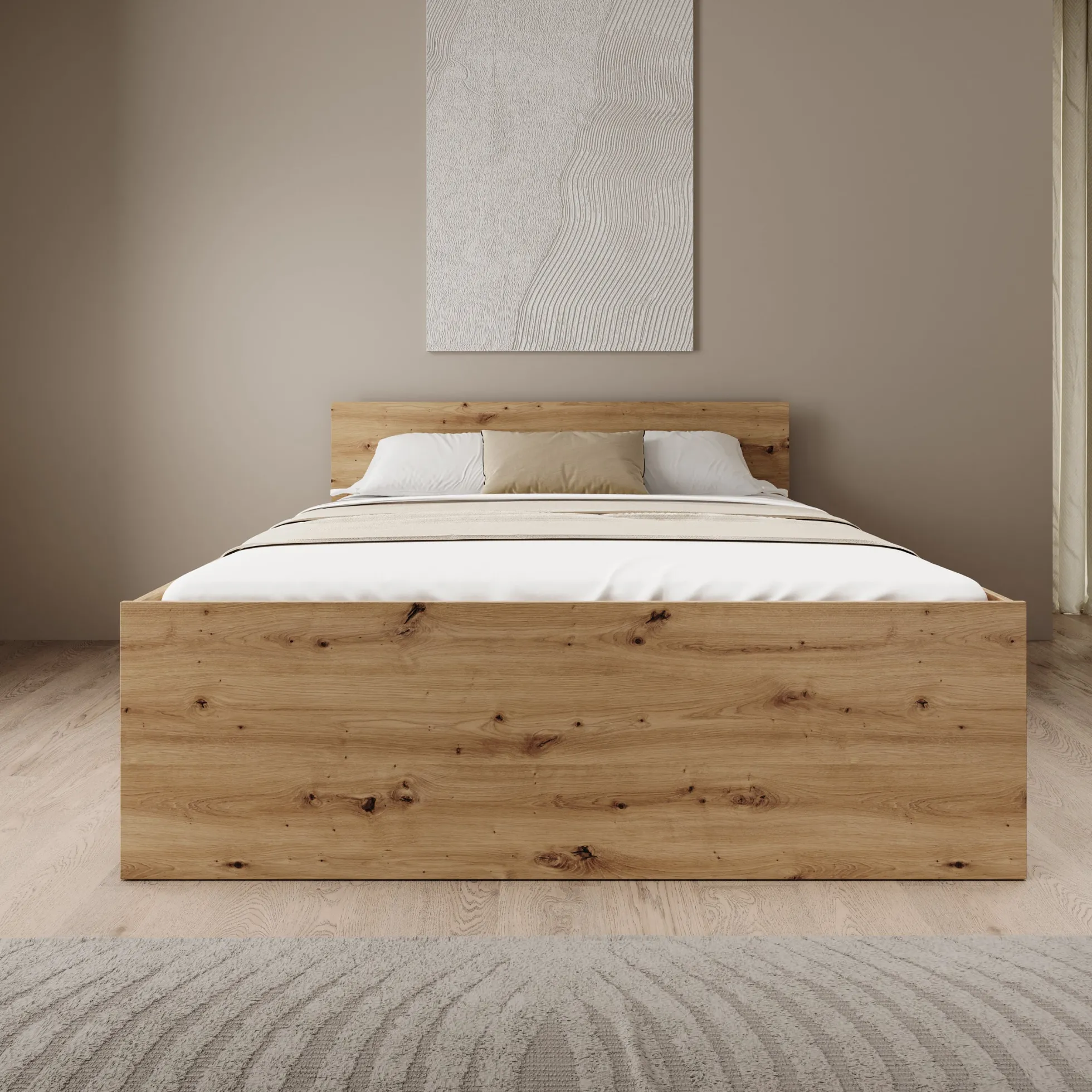 Montalo - Tweepersoonsbed - Eikenpatroon - 160x200 cm