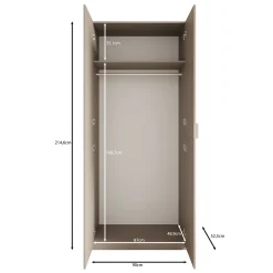 Montclair - Kledingkast 2-deurs - Terracotta/Eikenpatroon - 90x53x215