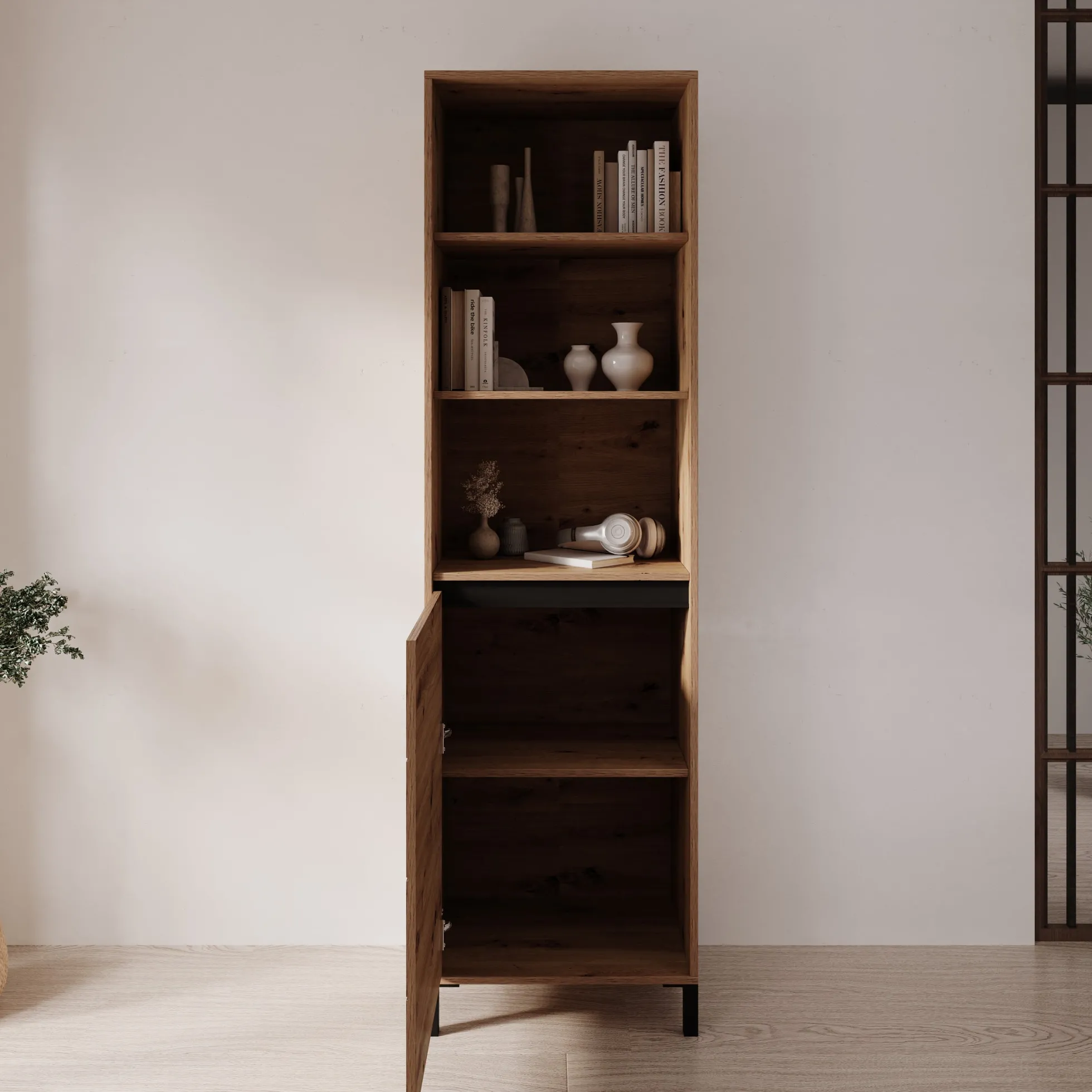 Montellini - Boekenkast - Eikenpatroon - 55x40x193 cm
