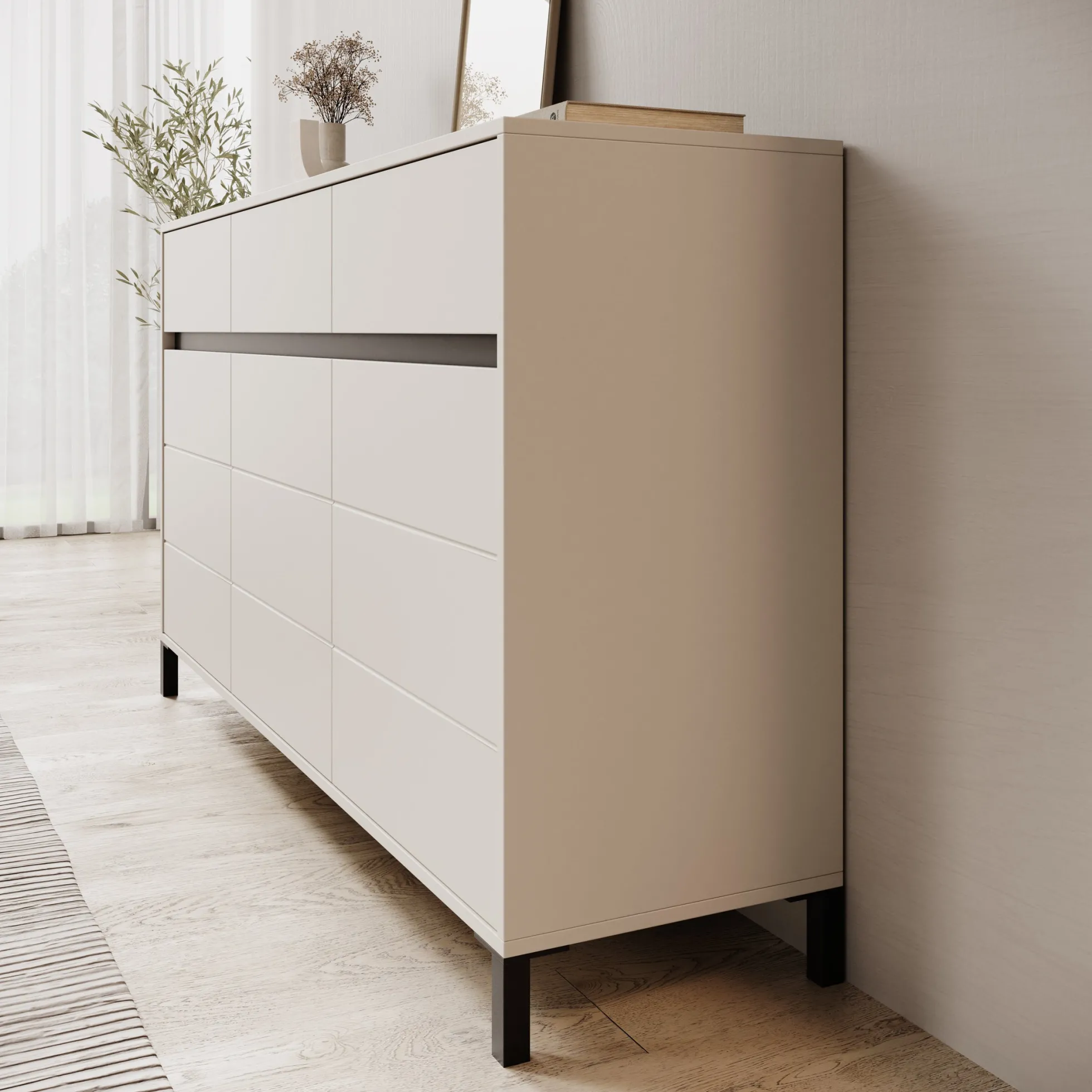 Montellini - Dressoir - Beige - 157x40x90 cm