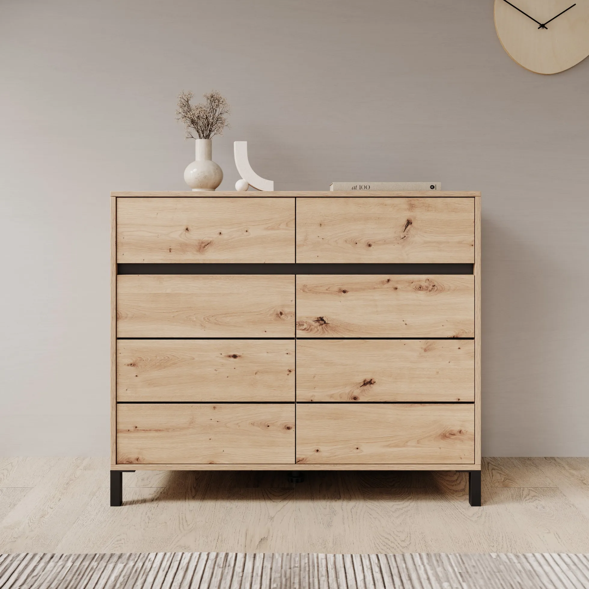 Montellini - Dressoir - Eikenpatroon - 106x40x90 cm