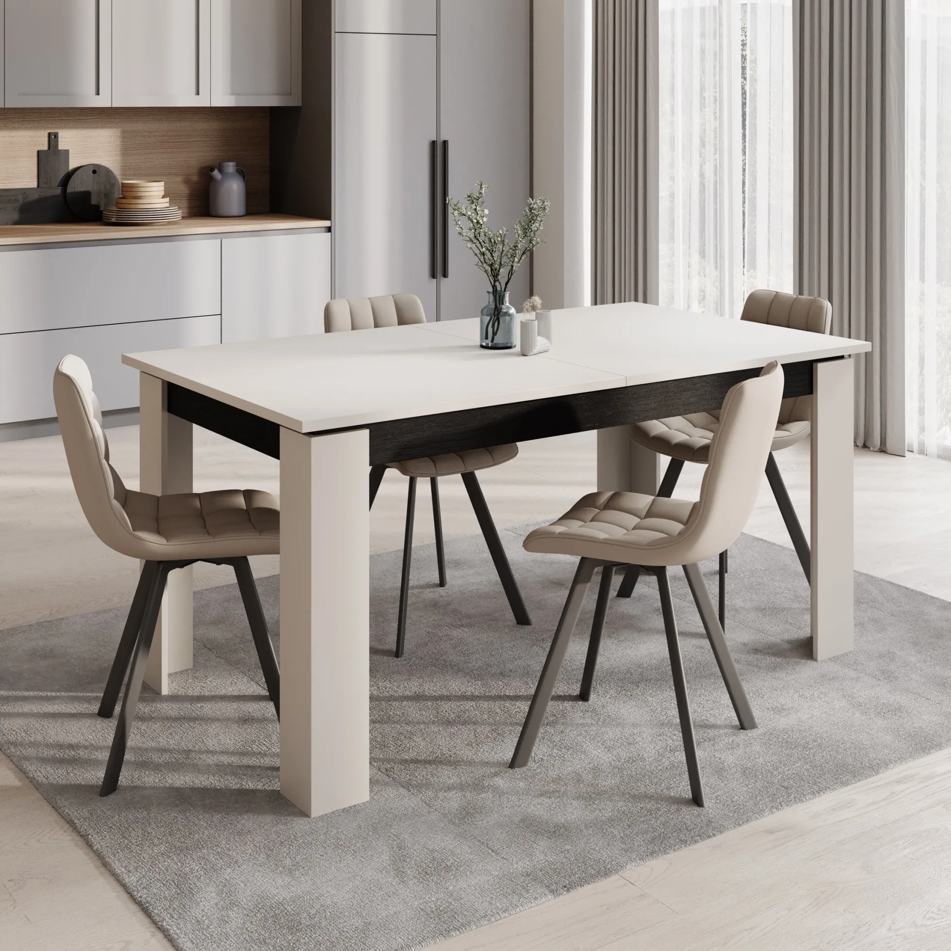 Montellini - Eetkamertafel - Beige - 160x90x77 cm