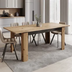 Montellini - Eetkamertafel - Eikenpatroon - 160x90x77 cm