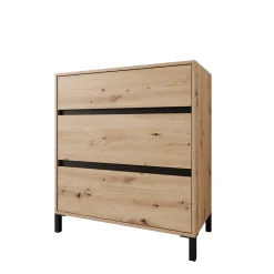 Montellini - Ladekast met 3 lades - Eikenpatroon - 80x40x90