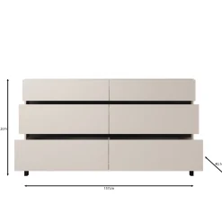 Montellini - Ladekast met 6 lades - Beige - 157x40x90 cm