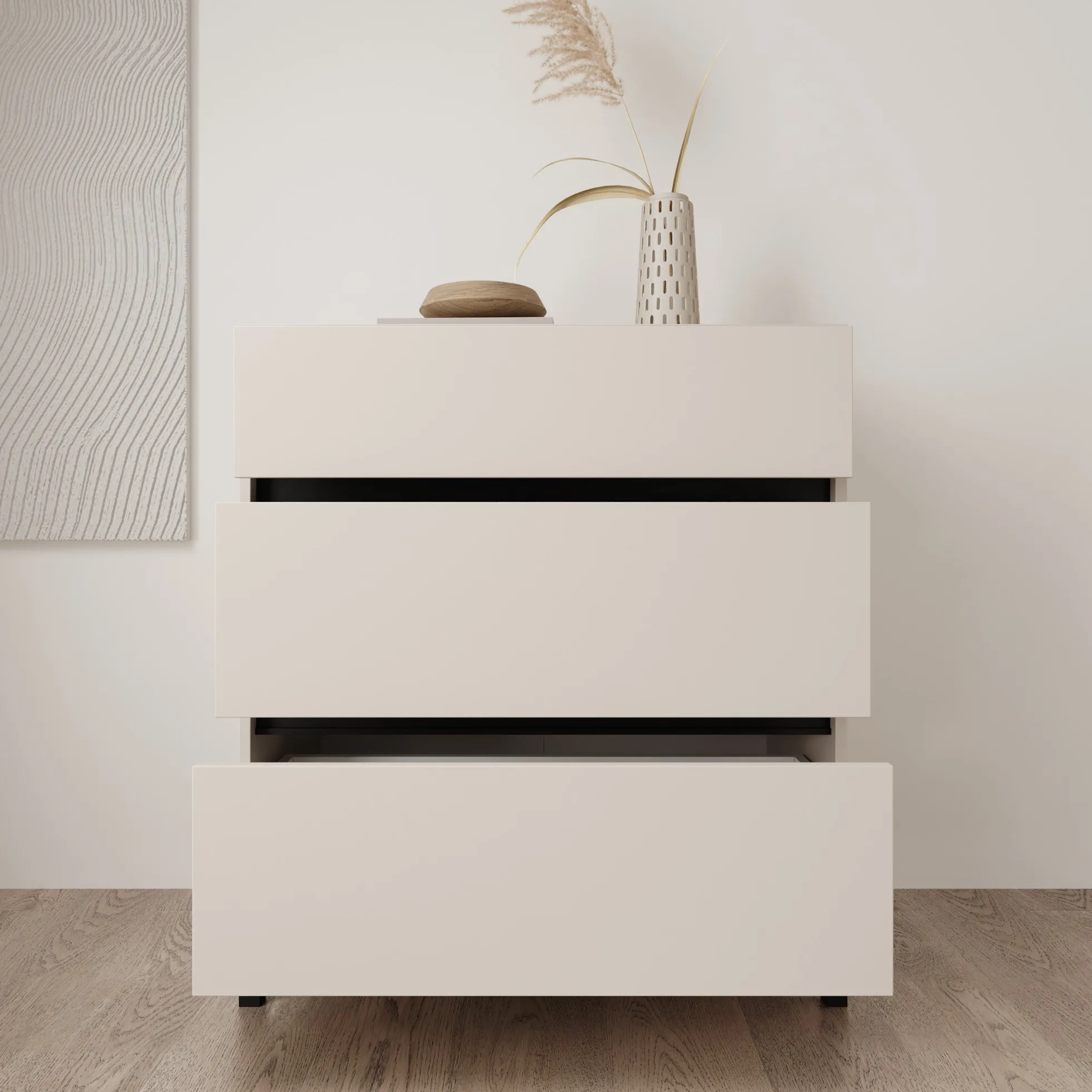 Montellini - Ladekast met 3 lades - Beige - 80x40x90 cm