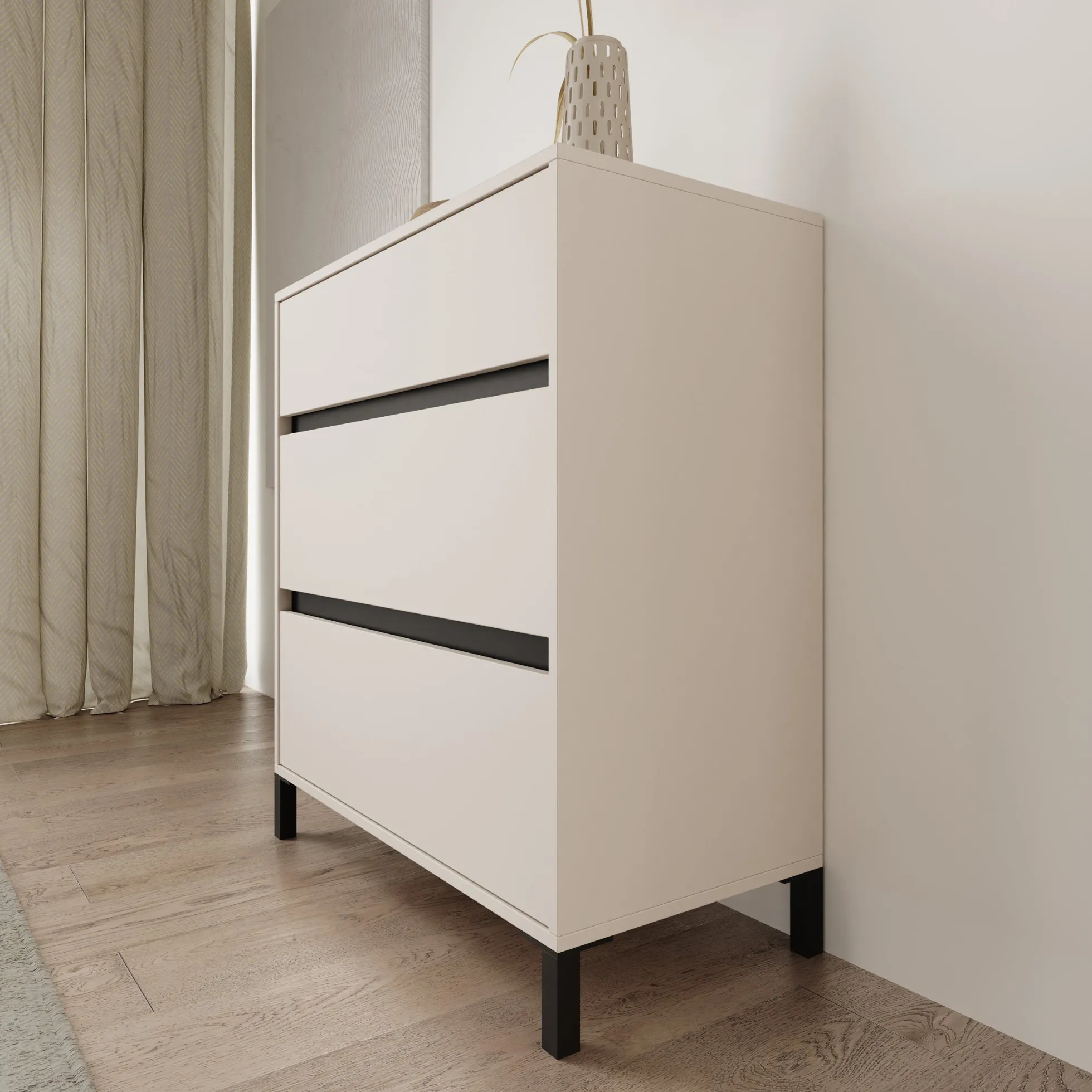 Montellini - Ladekast met 3 lades - Beige - 80x40x90 cm