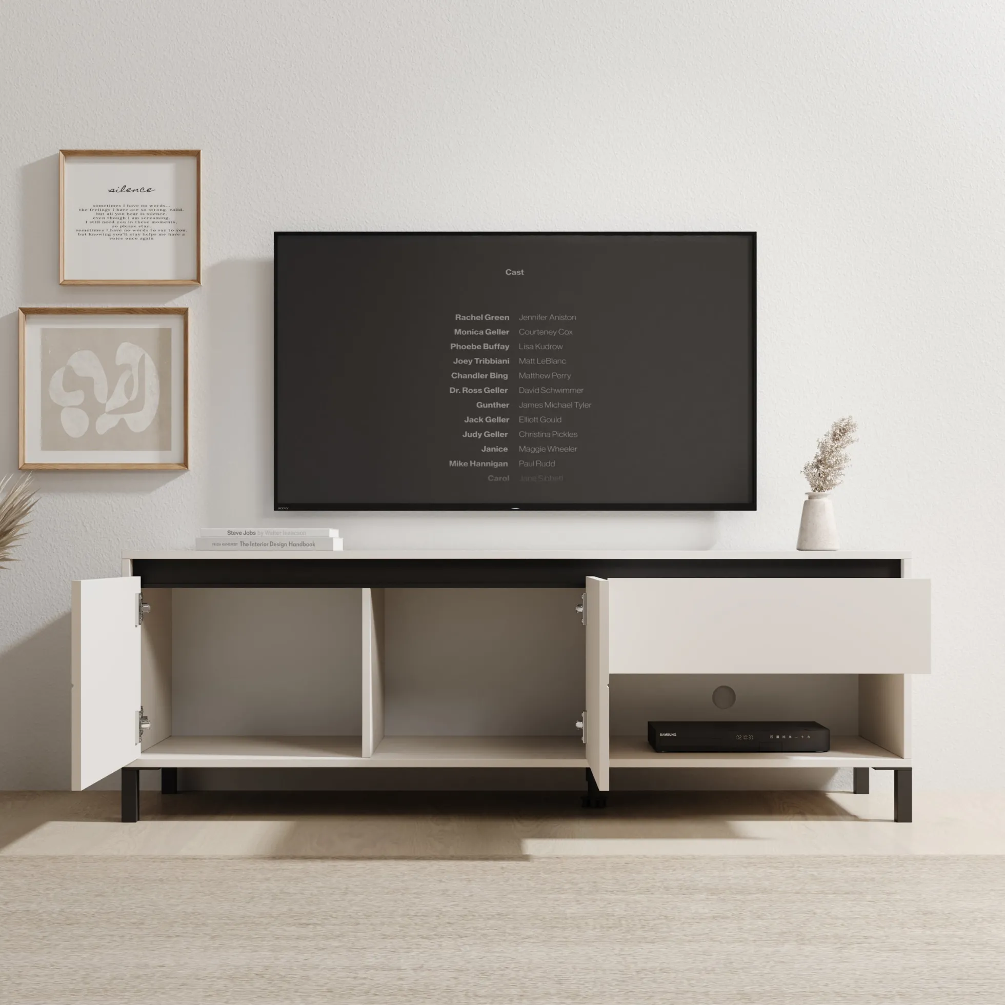 Montellini - TV-Meubel - Beige - 151x40x52 cm