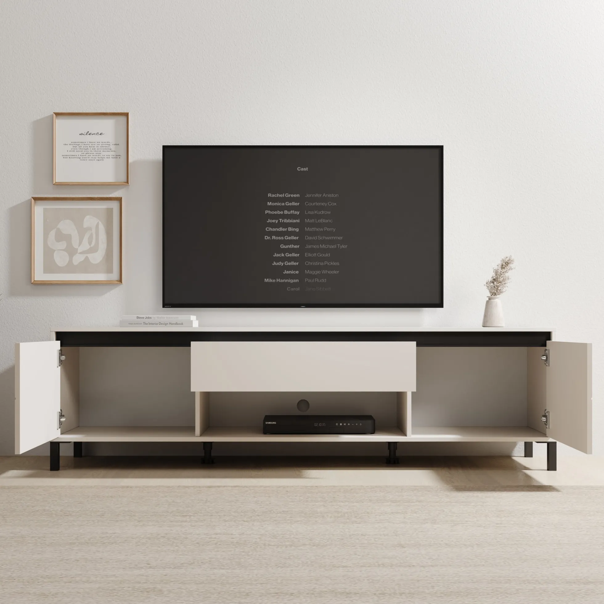 Montellini - TV-Meubel - Beige - 183x40x52 cm