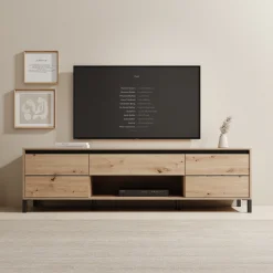 Montellini - TV-Meubel - Eikenpatroon - 183x40x52 cm