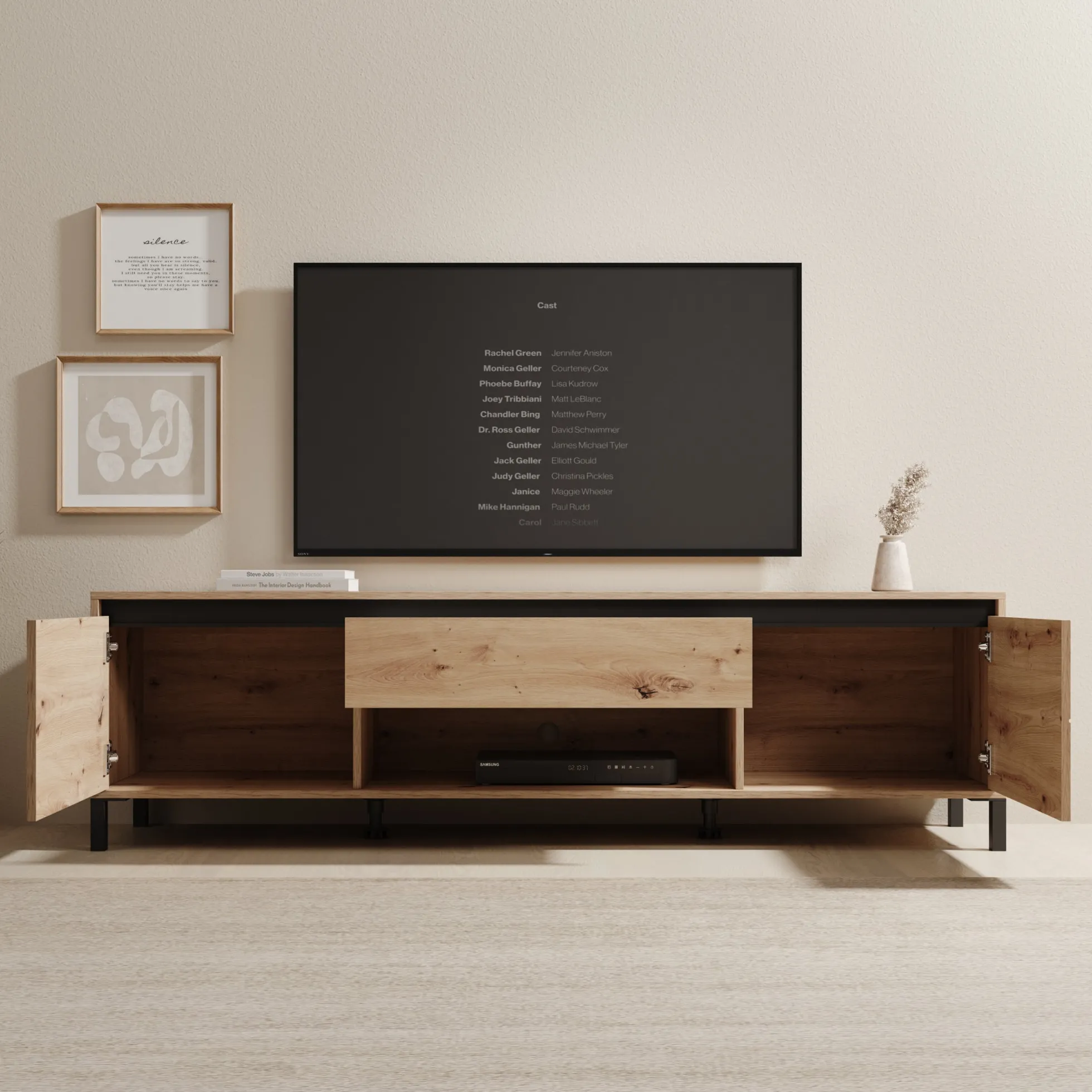 Montellini - TV-Meubel - Eikenpatroon - 183x40x52 cm