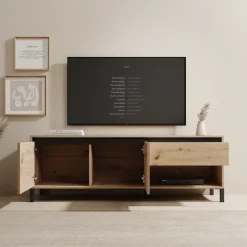 Montellini - TV-Meubel - Eikenpatroon - 151x40x52 cm