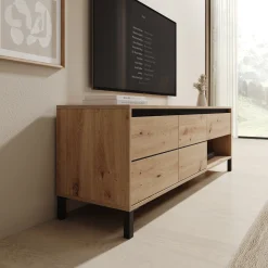 Montellini - TV-Meubel - Eikenpatroon - 151x40x52 cm