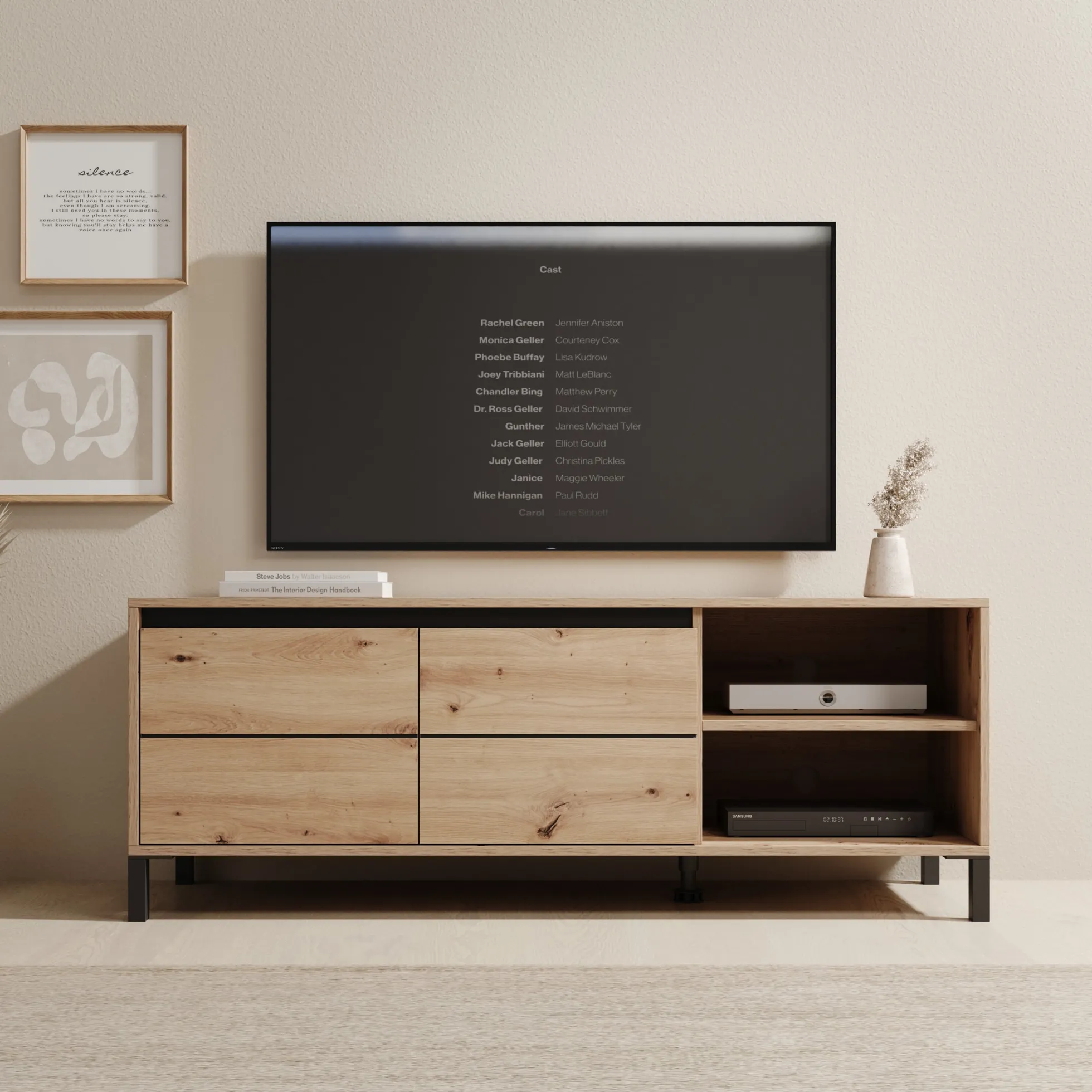 Montellini - TV-Meubel - Eikenpatroon - 138x40x52 cm