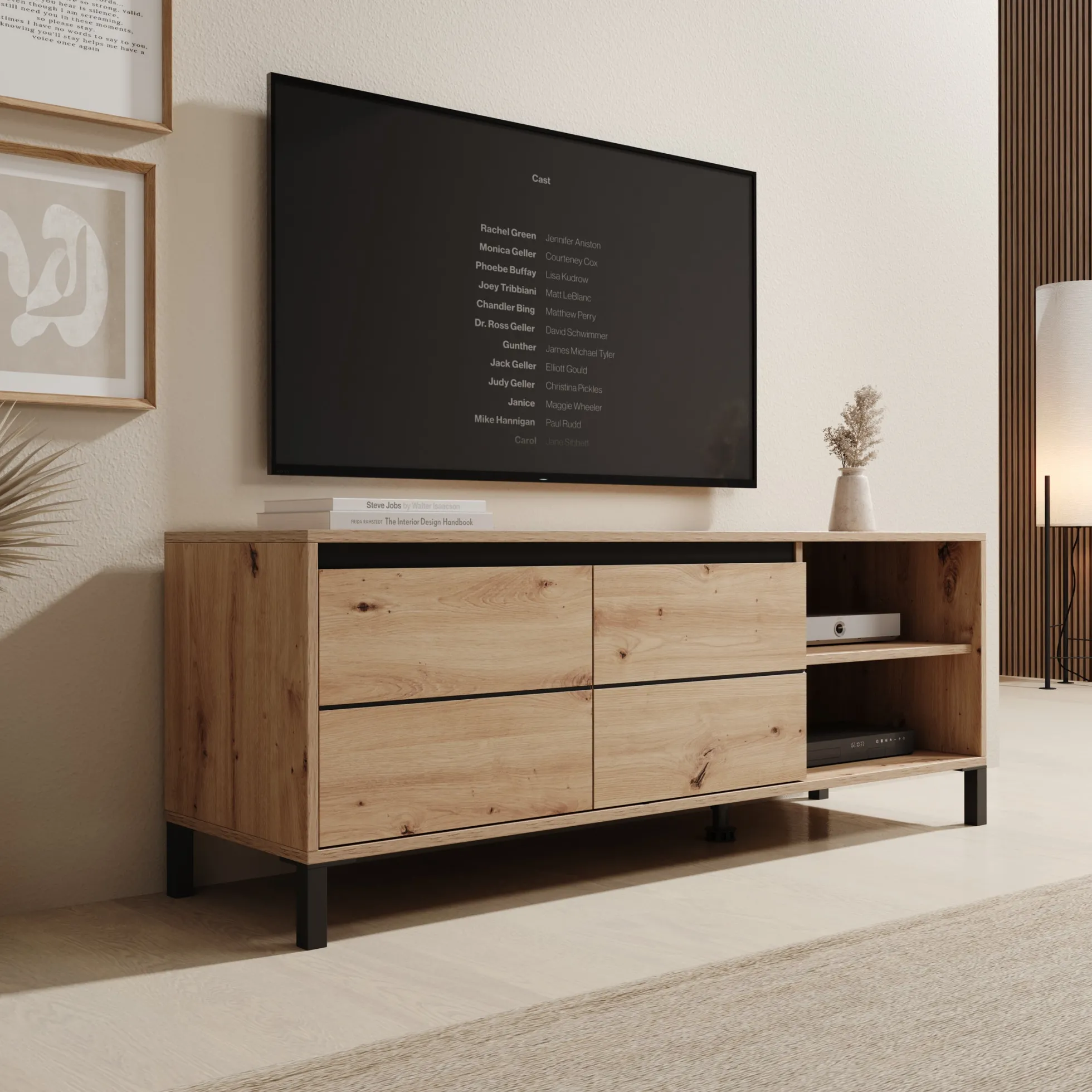 Montellini - TV-Meubel - Eikenpatroon - 138x40x52 cm