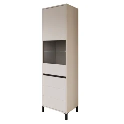 Montellini - Vitrinekast - Beige - 55x40x193 cm