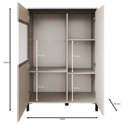 Montellini - Vitrinekast - Beige - 93x40x135 cm