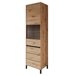 Montellini - Vitrinekast - Eikenpatroon - 55x40x193 cm