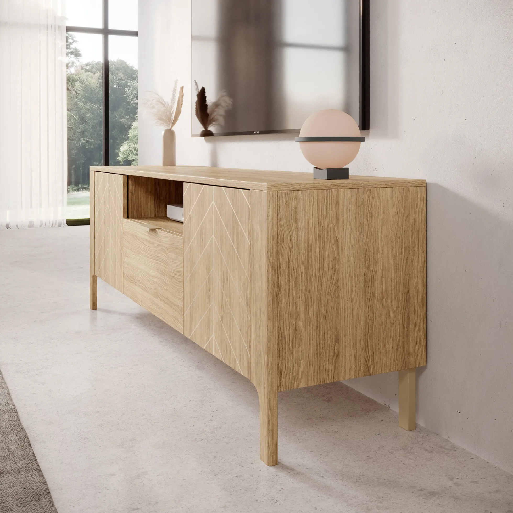 Montera - TV-Meubel - Eikenpatroon - 160x41x58 cm