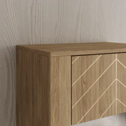 Montera - Vitrinekast met LED - Eikenpatroon - 60x41x198 cm