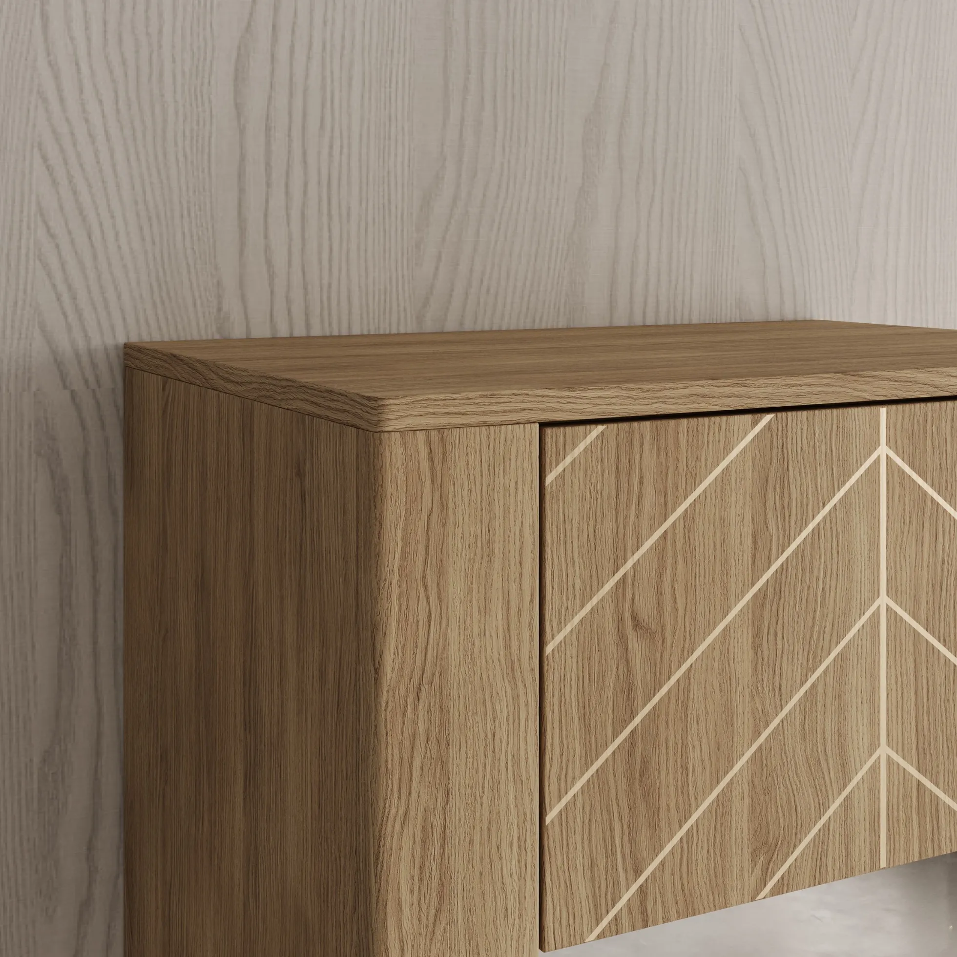 Montera - Vitrinekast met LED - Eikenpatroon - 60x41x198 cm