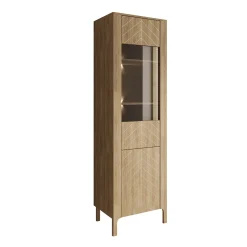 Montera - Vitrinekast met LED - Eikenpatroon - 60x41x198 cm