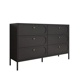 Montserrat - Ladekast 6 lades - Zwart - 150x40x92 cm