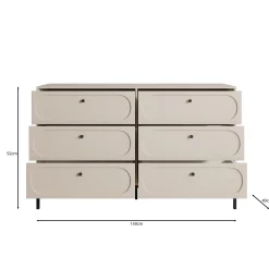 Montserrat - Ladekast 6 lades - Zwart - 150x40x92 cm
