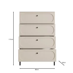 Montserrat - Ladekast met 4 lades - Zwart - 80x40x115 cm