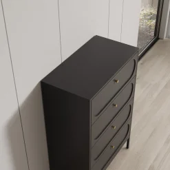 Montserrat - Ladekast met 4 lades - Zwart - 80x40x115 cm