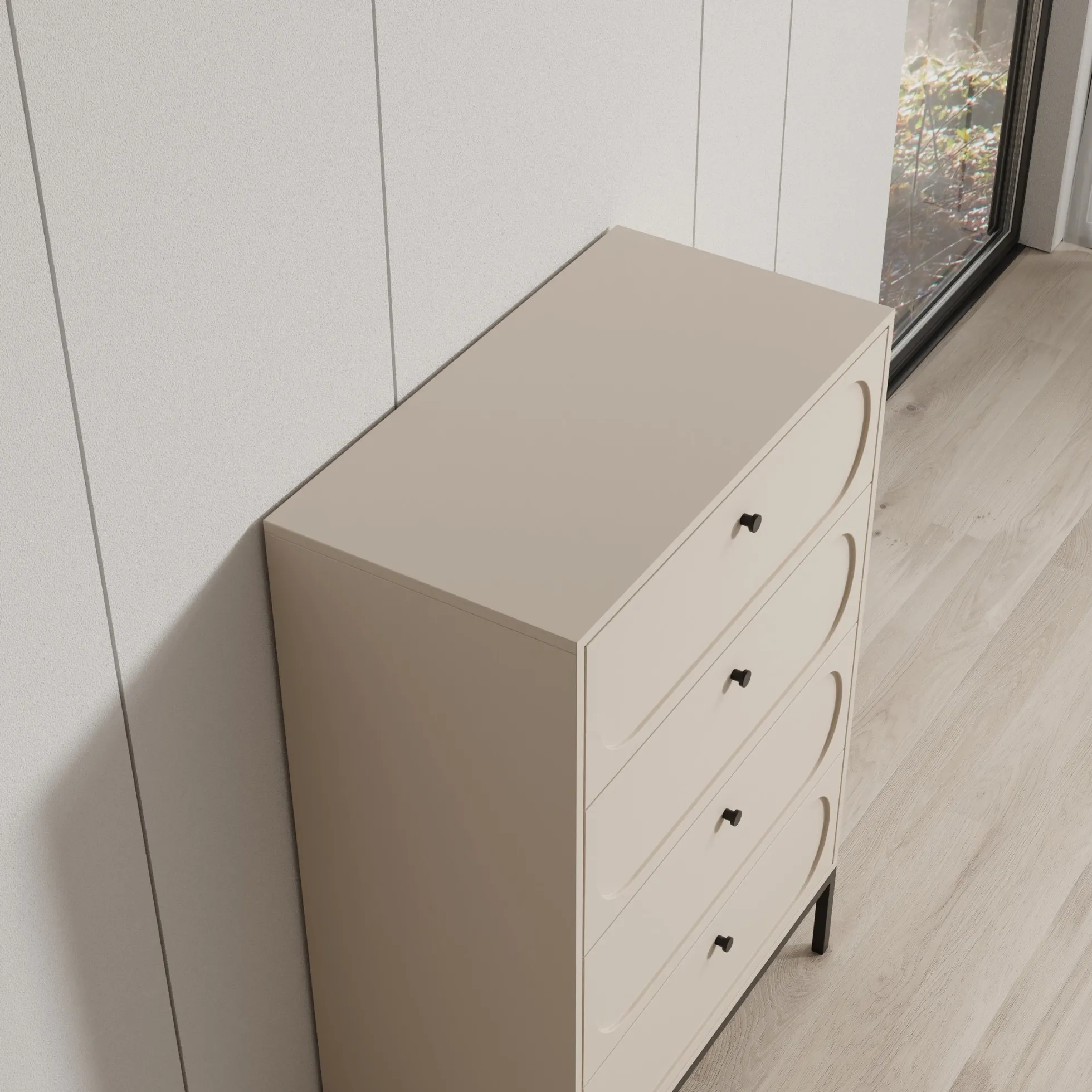 Montserrat - Ladekast met 4 lades - Beige - 80x40x115 cm