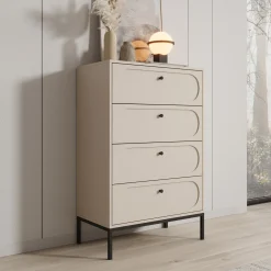 Montserrat - Ladekast met 4 lades - Beige - 80x40x115 cm
