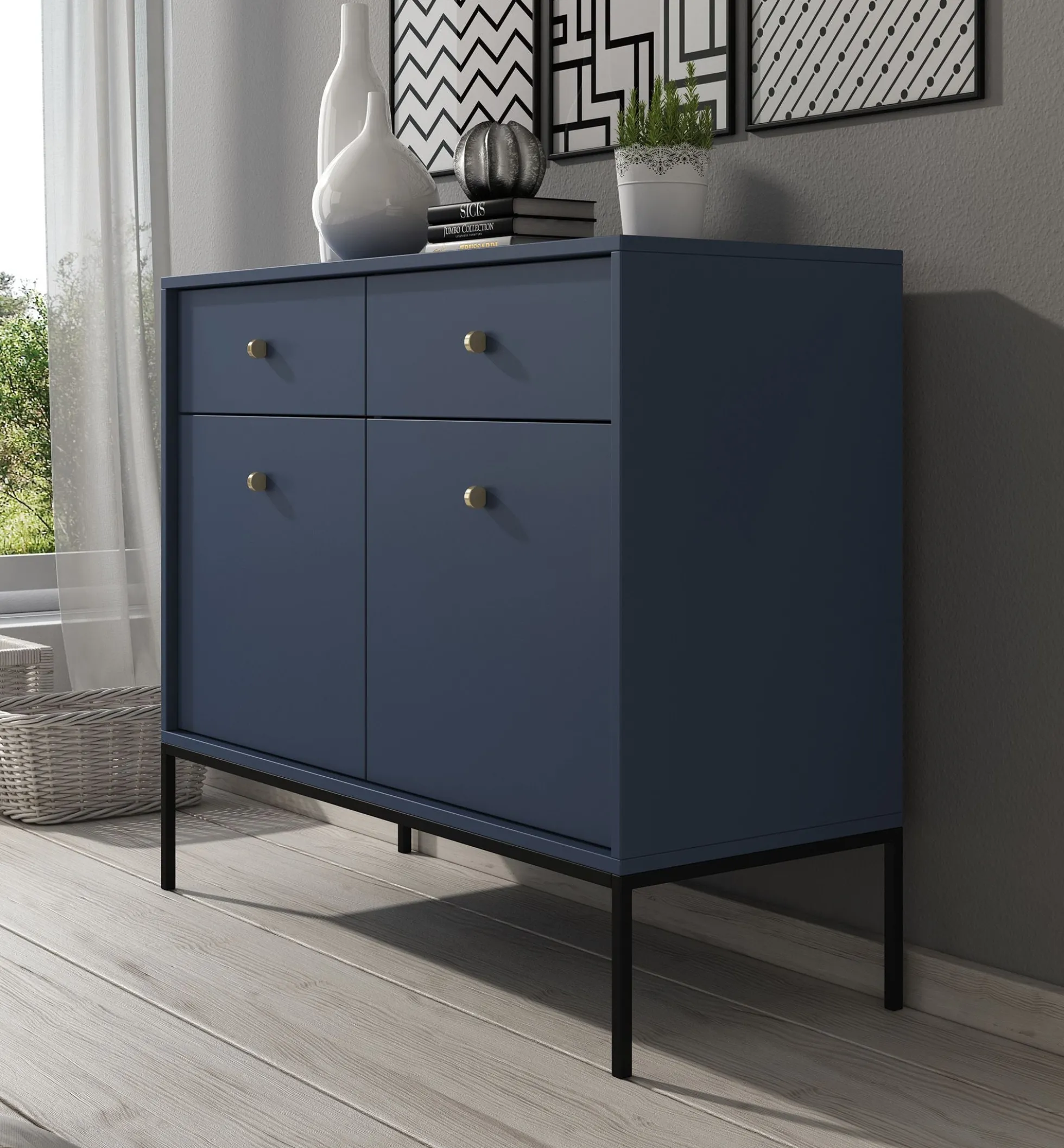Moreno - Dressoir - Blauw - 104x39x83 cm